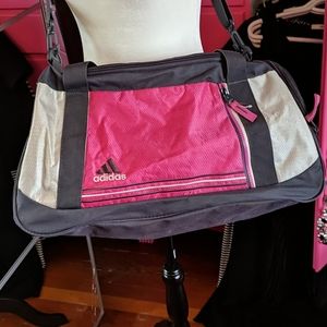 Grey and pink Adidas gym bag